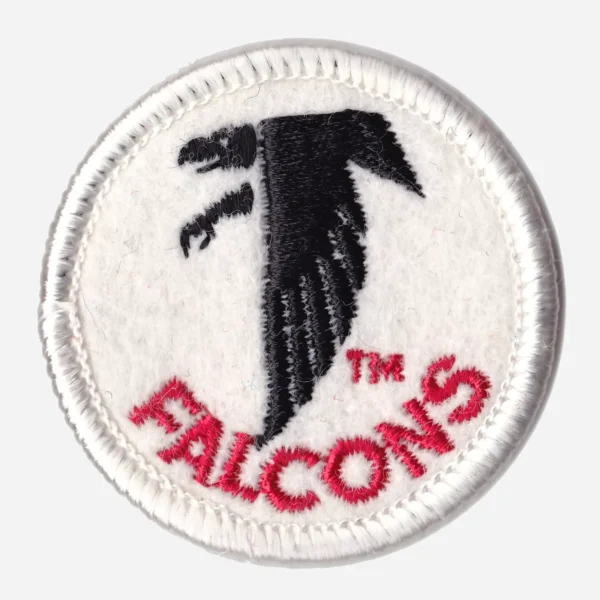 Atlanta Falcons 1980'S Team Logo Round White/Black Embroidery Patch