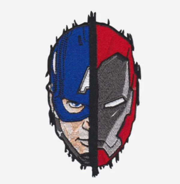 Avengers Captain America - Iron Man Head Logo Blue/Red Embroidery Patch