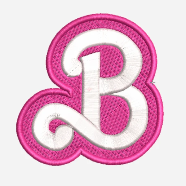 Barbie B Logo Pink Embroidery Patch