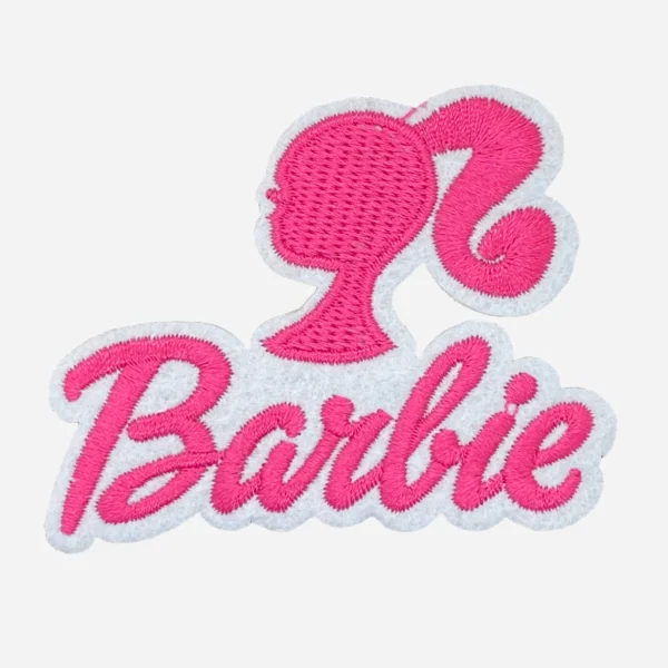 Barbie Silhouette Pink Embroidery Patch