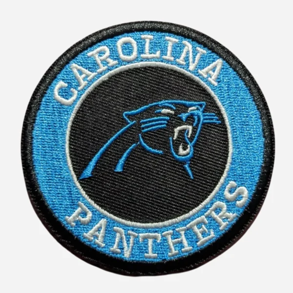 Carolina Panthers Team Logo Round Black Embroidery Patch