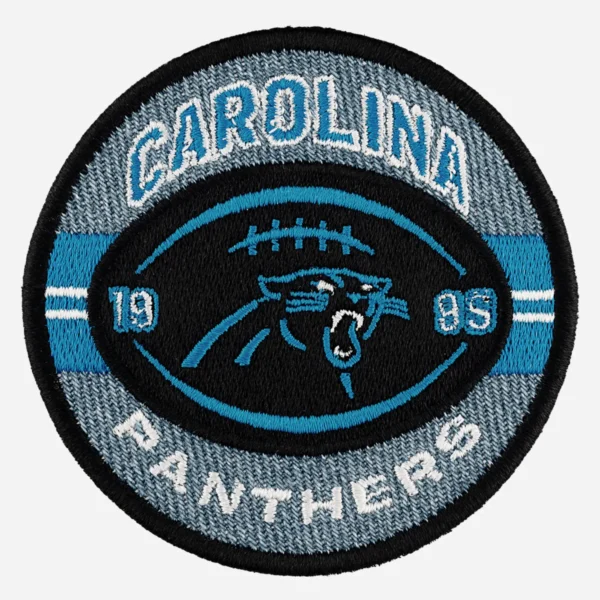 Carolina Panthers Team Logo Round Black Embroidery Patch