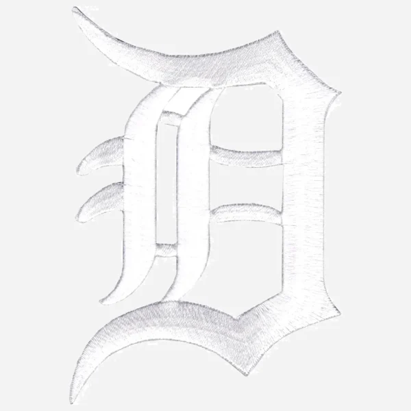 Detroit Tigers Primary Team Logo White Embroidery Patch