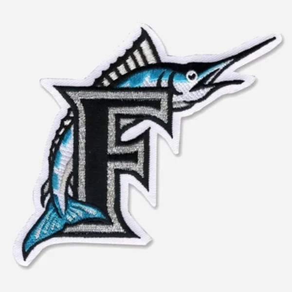 Florida Marlins "F" Logo Black Embroidery Patch