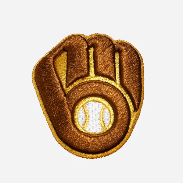 Milwaukee Brewers Ball & Glove Brown/Yellow Embroidery Patch