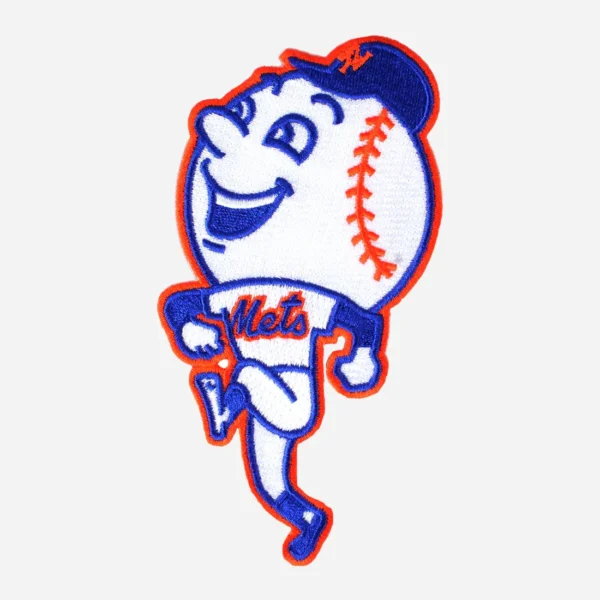 New York Mets Mr. Met Skipping White Embroidery Patch