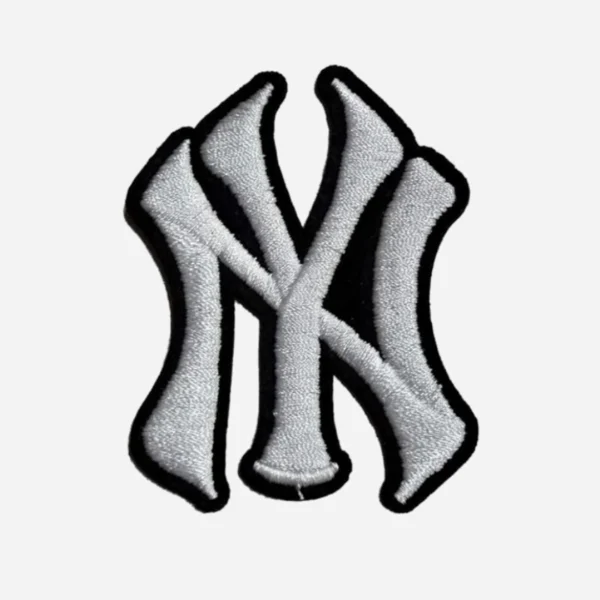 New York Yankees "NY" Gray/Black Embroidery Patch