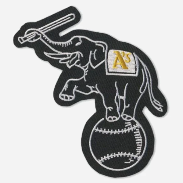 Oakland Athletics Elephant On Ball Black Embroidery Patch