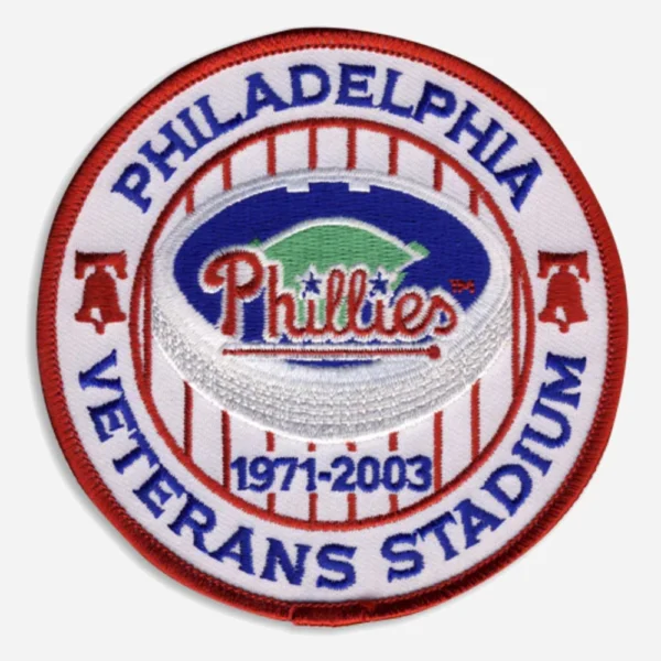 Philadelphia Phillies Veterans Stadium Closing White Embroidery Patch