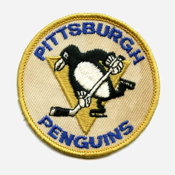 Pittsburgh Penguins 1970 Hockey Vintage Round Logo Black Embroidery Patch