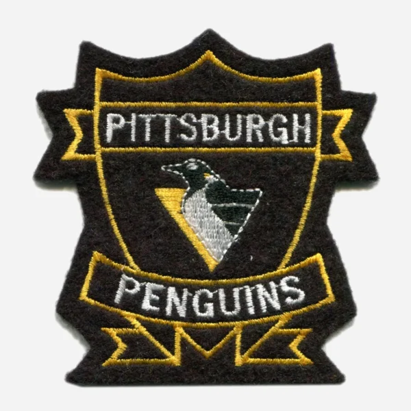 Pittsburgh Penguins 1992 Vintage Team Logo Black Embroidery Patch