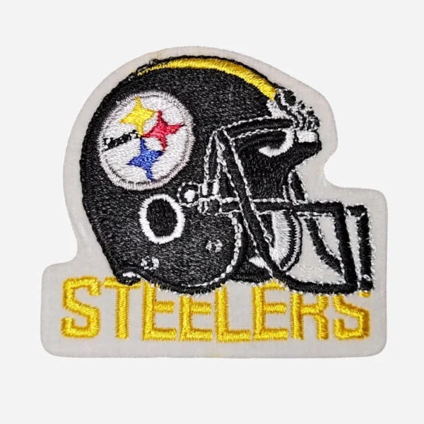 Pittsburgh Steelers 1980 Helmet Team Logo Black Embroidery Patch