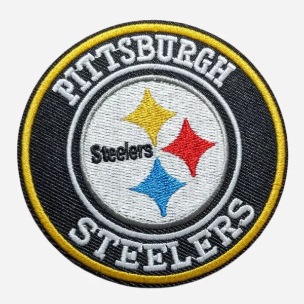 Pittsburgh Steelers Round Team Logo Black Embroidery Patch