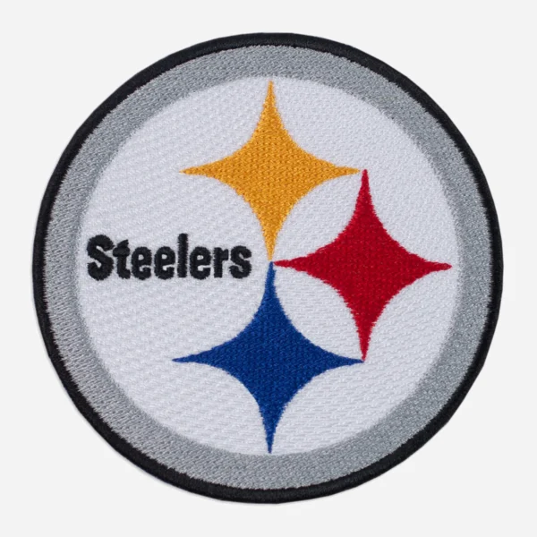 Pittsburgh Steelers Steel City Pride Round Team Logo White Embroidery Patch