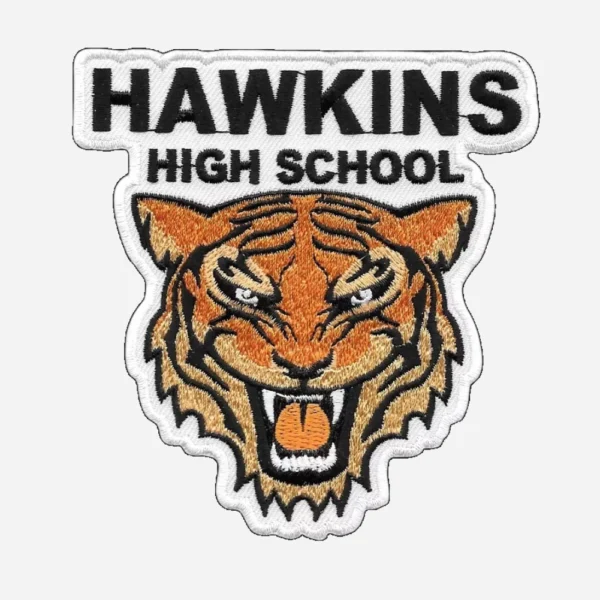 Stranger Things Hawkins High School Tiger Logo Orange/White Embroidery Patch