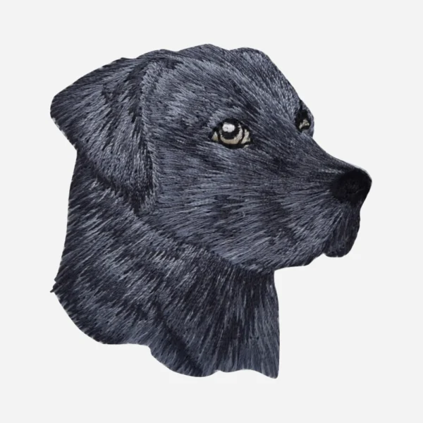 Black Lab Dog Head Logo Embroidery Patch