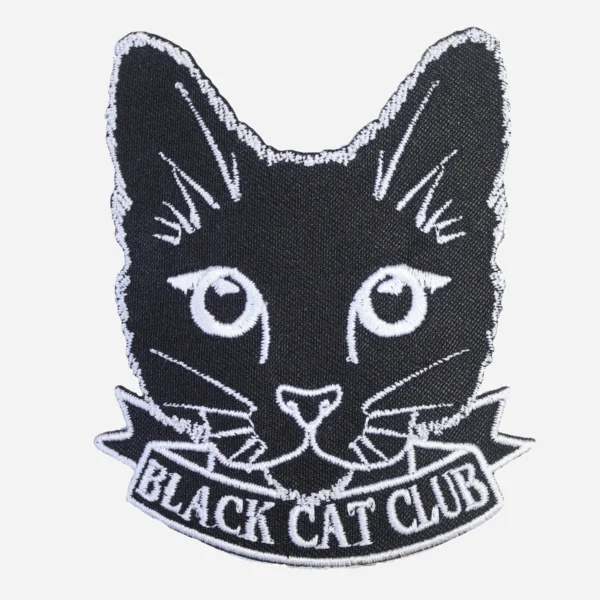 Cat Black Cat Club Heat Logo Embroidery Patch