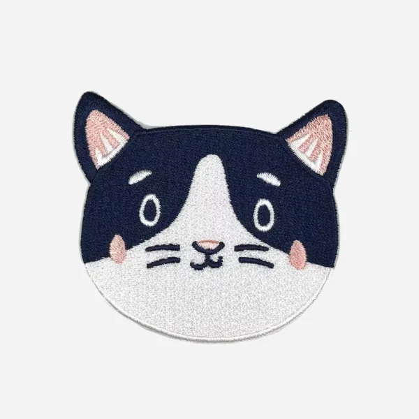 Cat Face Navy/White Logo Embroidery Patch