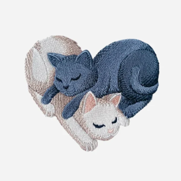 Cat Heart Gray/Beig Logo Embroidery Patch