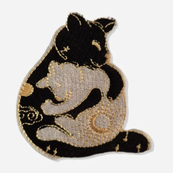 Cat Hugging Moment Logo Embroidery Patch