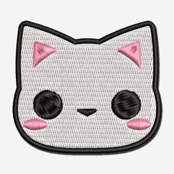 Cat Kawaii Chibi Cat Kitten Face Embroidery Patch