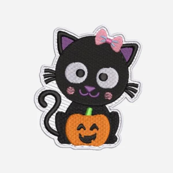 Cute Girl Cat Logo Embroidery Patch