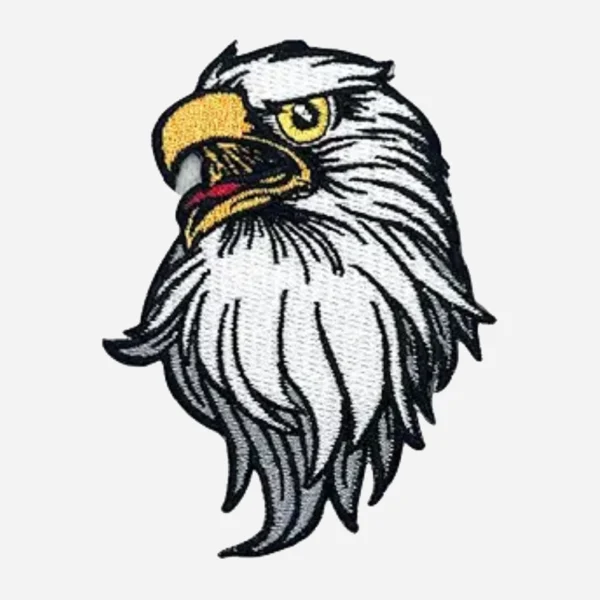 Eagle Head White Logo Embroidery Patch