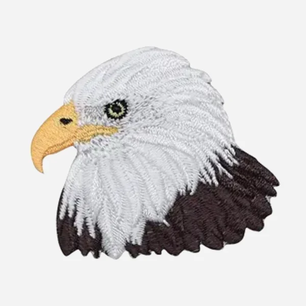 Eagle Head White/Brown Logo Embroidery Patch