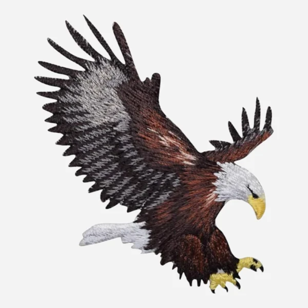 Eagle Landing Brown/White Logo Embroidery Patch