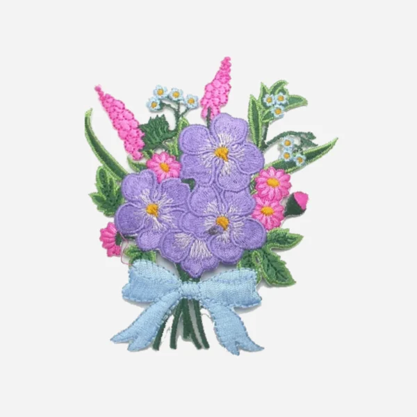 Flowers Applique Blue Embroidery Patch