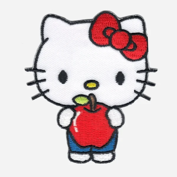 Hello kitty With Red Apple Logo Embroidery Patch