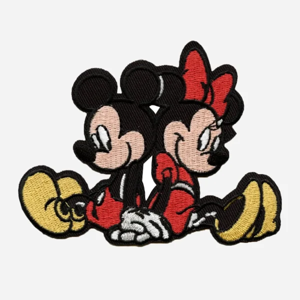 Mickey Mouse And Minnie Sitting Logo Embroidery Patch