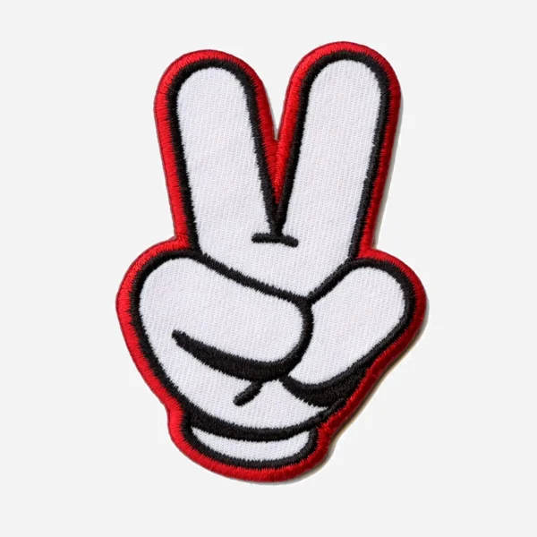 Mickey Mouse Glove Peace Sign Logo Embroidery Patch