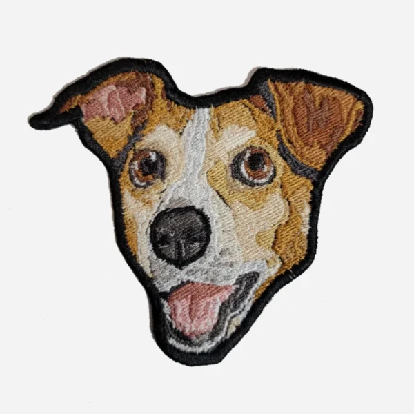 Pet Portrait Dog Brown Logo Embroidery Patch