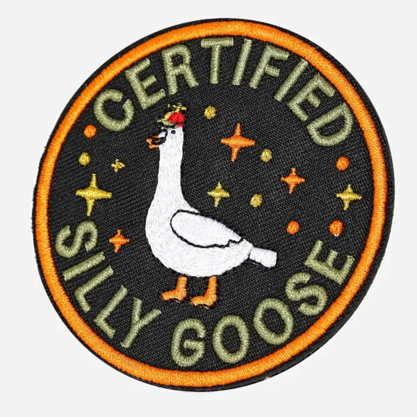 Random Funny Goose Black Logo Embroidery Patch