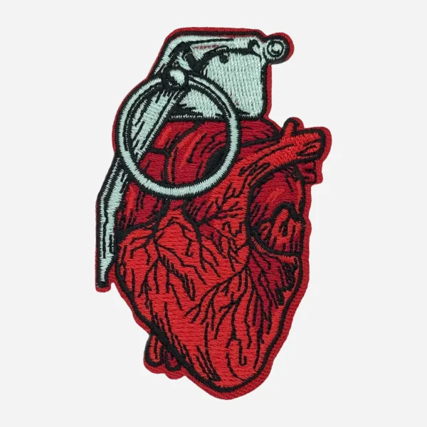 Random Red Heart Logo Embroidery Patch