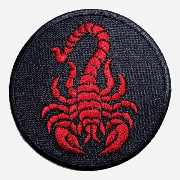 Random Scorpion on Black Logo Embroidery Patch