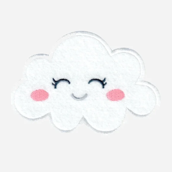 Random Sonic White Smiley Cloud Logo Embroidery Patch