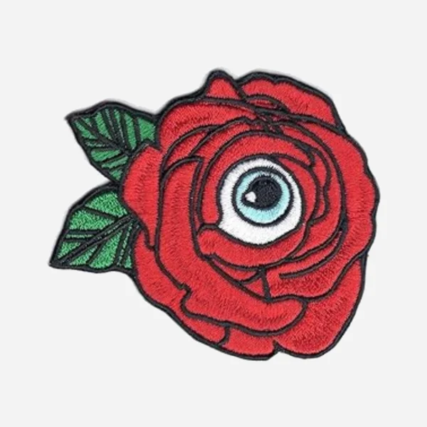 Rose Eye Red Embroidery Patch