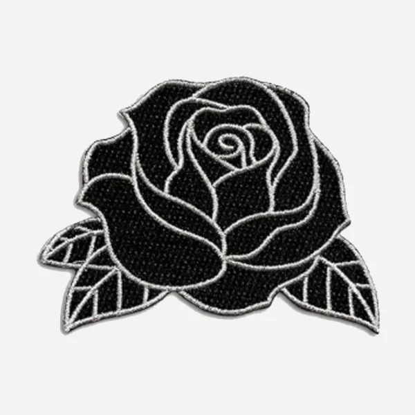 Rose Pinsanity Black Embroidery Patch