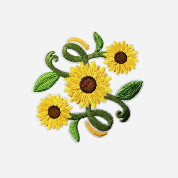 Sunflower Corner Border Yellow/Green Embroidery Patch