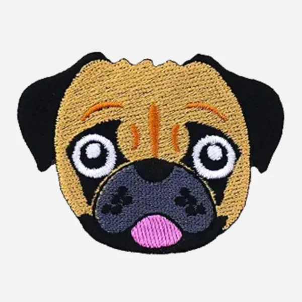 Sweet Dog Head Brown Embroidery Patch