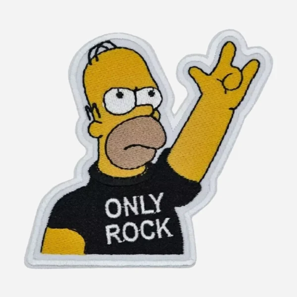 The Simpsons Only Rock Yellow/Black Logo Embroidery Patch