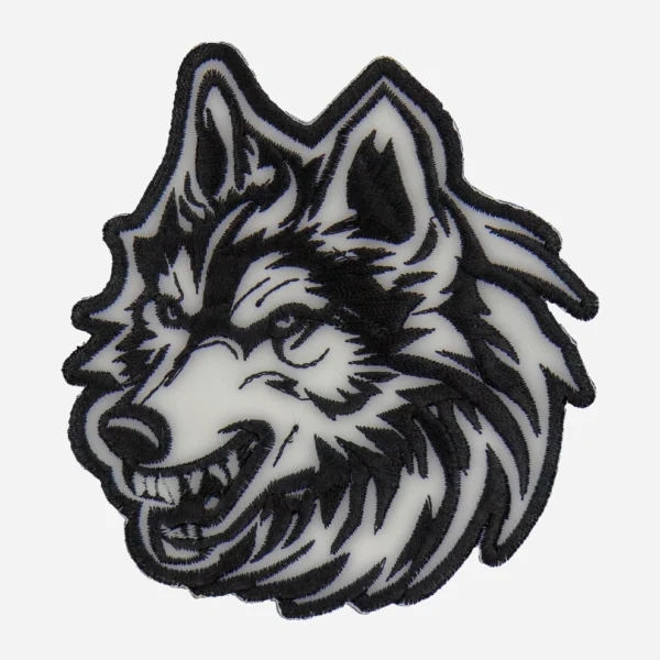 Tiger Head Gray/Black Logo Embroidery Patch