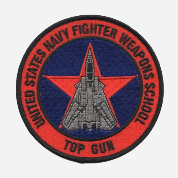 Top Gun USN FWS Round Red Embroidery Patch