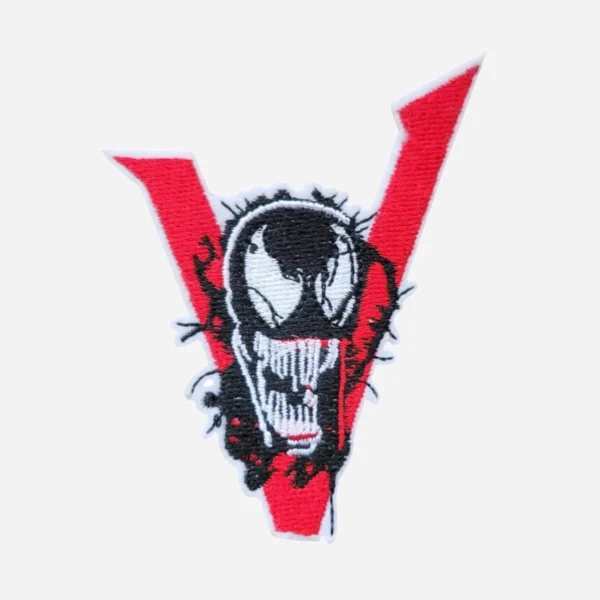 Venom Superhero Alien Face V Logo Embroidery Patch