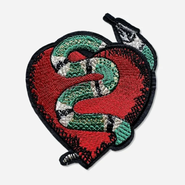 snake Hart Red/Black Logo Embroidery Patch